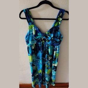 Watercolor floral midi dress